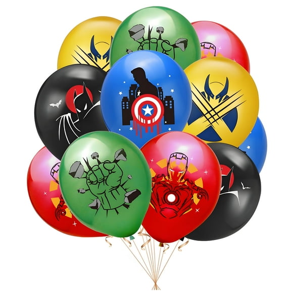 30Pcs Super Hero Balloon 12 inch Cute Cartoon Latex Balloons Theme Party Decoration Supplies for Birthday Event Arch Decor