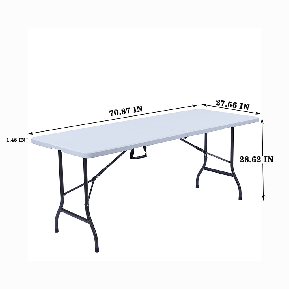 Kadyn Folding Table, Portable Folding Table for Ourdoor, Steel Camping Table for Indoor, White Kadyn Folding Table, Portable Folding Table for Ourdoor, Steel Camping Table for Indoor, White