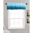 thumbnail image 3 of Blue Kitchen Valances for Windows Farmhouse Linen Window Valance Curtain for Living Room Window Treatment Ombre Modern Oil Painting Aesthetics Abstract Art Valance Rod Pocket Topper, 42 x 12 Inch, 3 of 6