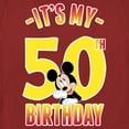 thumbnail image 2 of Women's Mickey & Friends It's My 50th Birthday  Graphic Tee Red Small, 2 of 4