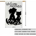 thumbnail image 2 of Welcome Friends House Flag Vertical Double Sided Burlap Cut Cat and Dog Black Shadow Farmhouse Yard Outdoor Seasonal Flags Decoration 28 x 40 Inches, 2 of 6