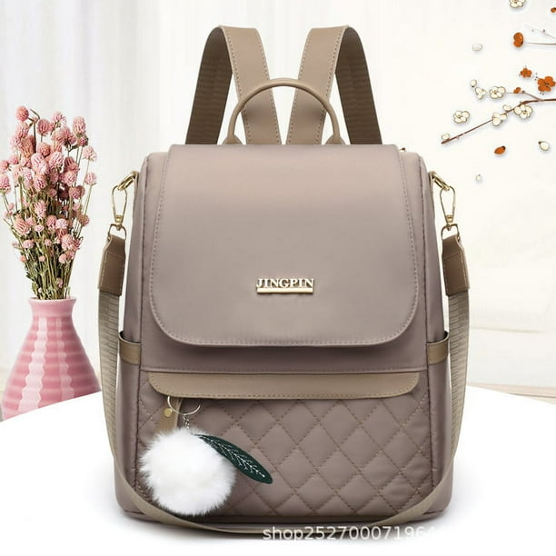 Homgeek Backpack Women New Fashion Korean Version Of Oxford Cloth Messenger Portable Simple Diamond Travel Theft Back Women Bag Red Red