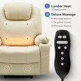 thumbnail image 5 of Sino Luban Dual Motor Power Lift Recliner Chair for Elderly with Massage and Heat, Electric Lift Chair for Big and Tall Adults, USB A&C, 2 Cup Holders (T6013 - Faux Leather, Cream White, Oversized), 5 of 10