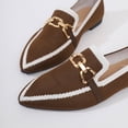 thumbnail image 7 of Bkhluea Women Knit Metal Buckle Ballet Flats Slip On Comfortable Footwear For Office Work Party Daily Casual Use, 7 of 7