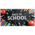 thumbnail image 3 of Back to School Theme Chalkboard Design Banner Colorful Pencils Apples Classroom Decor Background Academic Celebrations Photography Props Decorations, 3 of 4