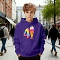 thumbnail image 2 of IWRICH Kids Funny Ice Cream Drips Hoodie 4 1 Graphic Sweatshirt For Boys and Girls Loose Casual Pullover tops,size 1-12 years Dark Purple 120, 2 of 4