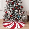 thumbnail image 3 of Traditional Christmas Tree Skirt with Swirl Peppermint Candy Design Holiday Party Decoration, 3 of 7