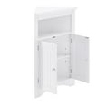 thumbnail image 4 of Bathroom Corner Cabinet, Farmhouse Floor Corner Cabinet with Doors and Adjustable Shelves, Freestanding Wooden Storage Hutch Cupboard for Bathroom, Kitchen, Living Room, White, 4 of 9