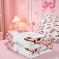 thumbnail image 5 of meiyoeat Western Cowgirls Boots Zipper Full Size Comforter Sets with Fitted Sheet and 2 Pillowcases For Girls,Pink Coquette Bow Zipper Bedding Set For Kids,Pink Reversible,4-Piece, 5 of 7