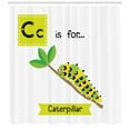 thumbnail image 3 of Ambesonne Caterpillar Shower Curtain, Zoo Alphabet Theme, 69"Wx75"L, Green Apple Green, 3 of 3
