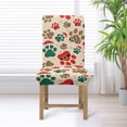 thumbnail image 3 of COEQINE Reusable Dining Room Chair Slipcovers 6-Pack, Stretch Machine Washable Covers Protect from Spills & Pet Hair, Universal Fit for Most Dining Chairs, Christmas Paw Leopard Print, 3 of 7