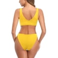 thumbnail image 2 of Conjunto de bikini deportivo para mujer, de dos piezas, acanalado, liso, para mujer Amarillo XL Amarillo XL Xishao ropa, 2 of 2