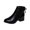 Black, variant on Round Toe Zipper Chunky Low Heel Ankle Boots for Women Solid Color Casual Comfortable Short Booties with Side Zipper