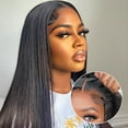 thumbnail image 4 of 250% Density 13X6 Straight Hd Lace Front Wigs Human Hair Pre Plucked Glueless Human Hair Lace Front Wigs for Black Women Transparent Lace Frontal Wigs Human Hair with Baby Hair Free Part 28 Inch, 4 of 9