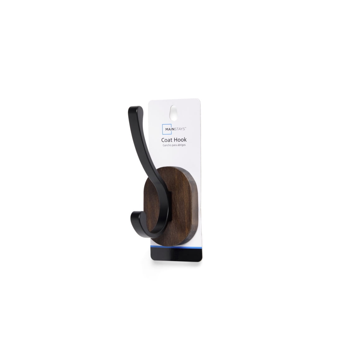 Mainstays Round Wood Hanger Backer with Black Hook – 1 Pack