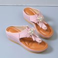 thumbnail image 4 of Cute Sandals for Women,Walking Sandals Women,Summer Shoes for Women,Women's Sandals,Wedge Sandals,Women Summer Casual Low Wedges Sandals Beach Sandals,Pink,6, 4 of 4