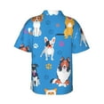 thumbnail image 6 of Wukai Cute Dogs Men's Hawaiian Shirt Short Sleeve Casual Button Down Summer Beach Aloha Shirt Tropical Print Holiday Party, 6 of 8