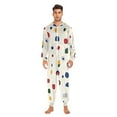 thumbnail image 2 of Colorful Art Shapes Pattern Adult onesie Pajamas, Crystal Velvet Ultra Soft Warm Jumpsuit for Men and Women, 2 of 7