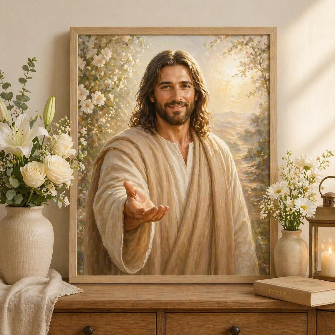 Jesus Wall Art Christian Decor Jesus Portrait Religious Wall Art Faith Home Decor Bible Art Print