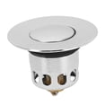 thumbnail image 4 of Tapón de lavabo de baño con recogedor de pelos, filtro de drenaje emergente de acero inoxidable para orificios de drenaje de 34 mm a 62 mm, 4 of 14