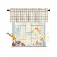 thumbnail image 5 of Kitchen Valances for Window, Farmhouse Pastoral Khaki Tartan Plaid Light Filtering Rod Pocket Valance Curtain, Chic Lattice &nbsp;Short Curtains Window Topper for Bedroom Bathroom Living Room 54x18in, 5 of 8
