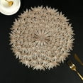 thumbnail image 3 of Round Placemats  4 Pcs Gold  Elegant Floral Dandelion Shaped Tablemats Table Setting Kitchen Table Mats for Dining Table Setting Holiday Wedding Decoration, 3 of 8