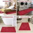 thumbnail image 6 of Kitchen Rugs and Mats Non Skid Washable Set of 2,Boho Moroccan Modern Farmhouse Faded Bohemian Runner Rug with Rubber Backing for Kitchen Decor and Accessories (Red 17"x47"+17"x30"), 6 of 6