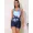 blue, variant on Attraco Women Swimsuit Boyleg One Piece Water Aerobic Competitive Bathing Suit