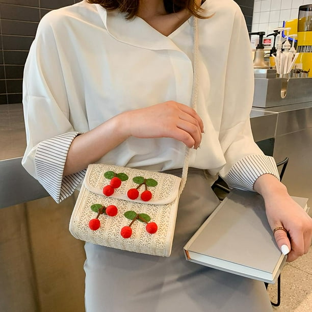 Cherry straw bag outlet