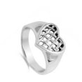 thumbnail image 4 of Mesh Knot Filigree Heart Purity Promise Ring 925 Sterling Silver Band Jewelry Female Male Size 5, 4 of 4