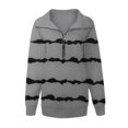 thumbnail image 5 of 2023 Chandail en Molleton Mode pour Femmes 50 % de Réduction Liquidation Mode Col Roulé Ample Imprimé Zip Manches Longues Chandail en Molleton Haut Blouse, 5 of 5
