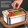 thumbnail image 4 of Stainless Steel Food Storage Container, Leak Proof Airtight Lunch Box, Meal Prep Leftover Containers, Rectangle Metal Food Storage Dishwasher Safe, 1000ml/1900ml, Home Travel, 4 of 7