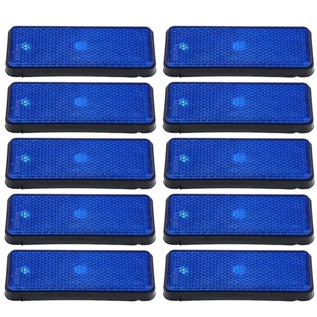 10uds Universal Rectángulo Forma Reflector para Motocicleta Azul