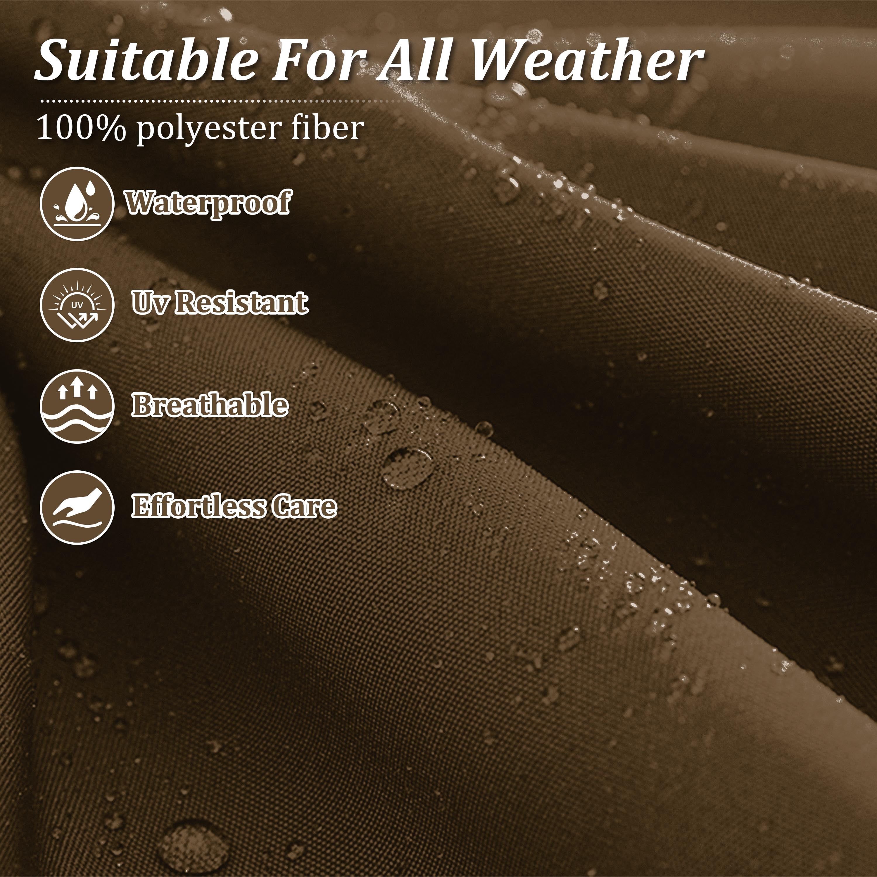 Pakunoda 8Pcs Cushion Covers for Outdoor Furniture, Waterproof Patio Cushion Covers Replacement Slipcovers with Zipper, Washable Reusable Outdoor Cushion Covers Chocolate, Covers Only