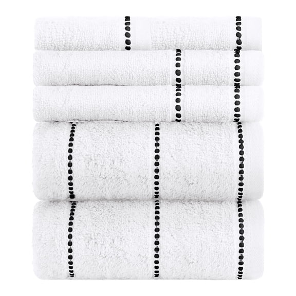 Lavish Home 6-Piece Quick Dry Bath Towels Set - 100% Cotton Towel Set for Bath, Gym, and Spa (White)