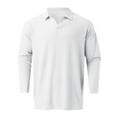 thumbnail image 4 of Vedolay Polo Shirts for Men Fall Male Blouse Long Sleeve Blouse Shirts White,M, 4 of 5