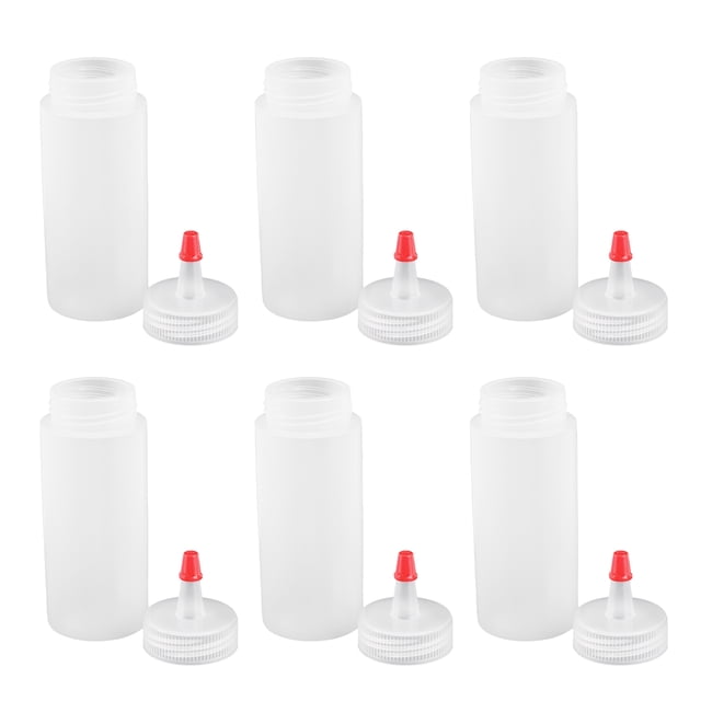 Botellas de plástico multifuncionales de 6 unidades (120 ml, 4 oz) con dispensador para pegamento líquido en construcción.
