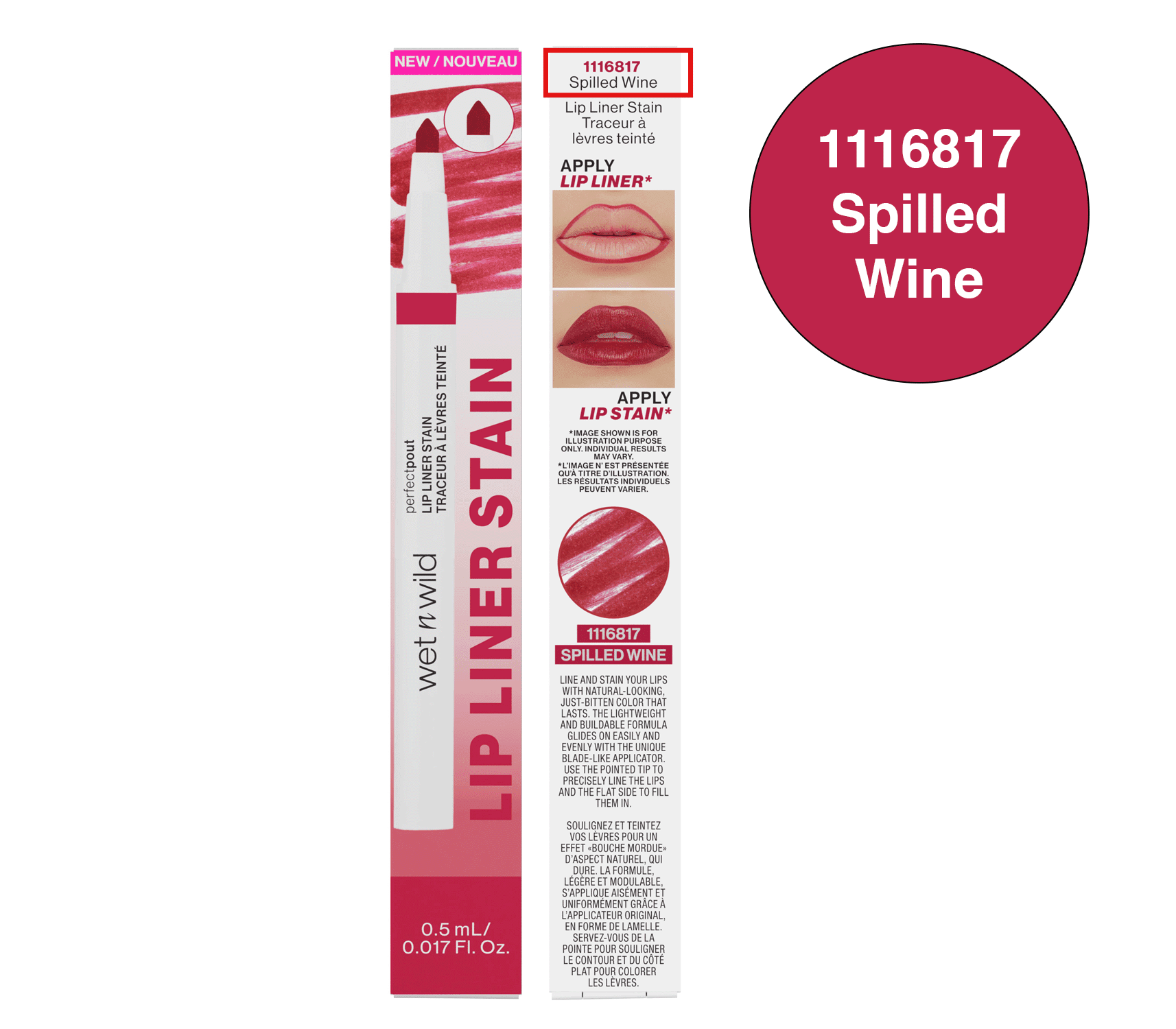 Wet n Wild Perfect Pout Lip Liner Stain Spilled Wine