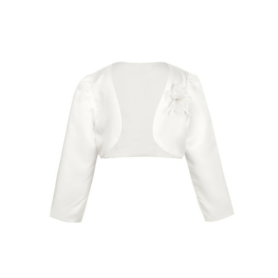 iEFiEL Kids Girls Long Sleeves Bolero Shrug 3D Flower Decation Shrug for Wedding Party