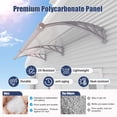 thumbnail image 5 of 40"x60" Window Awning Door Canopy with Independent Drainage Sink, Heavy Duty Grey Bracket, Clear Transparent Panel, UV Rain Snow Protection, Weather Resistant Outdoor Shelter for Porch and Patio, 5 of 18