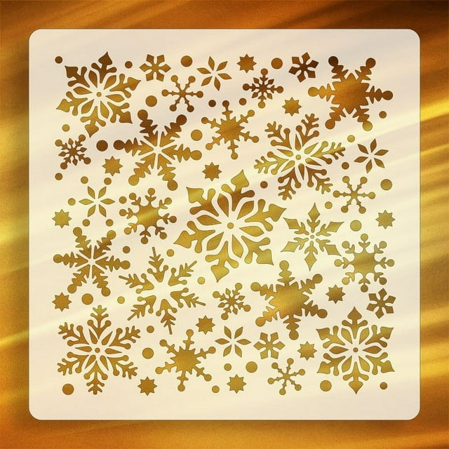 JWshufel Reusable Christmas Snowflake Stencil Set for DIY Crafts Includes 4 Snowflake Templates for Card Making Window Glass Wood Decor Safe for Children Easy to Use for Holiday Projects