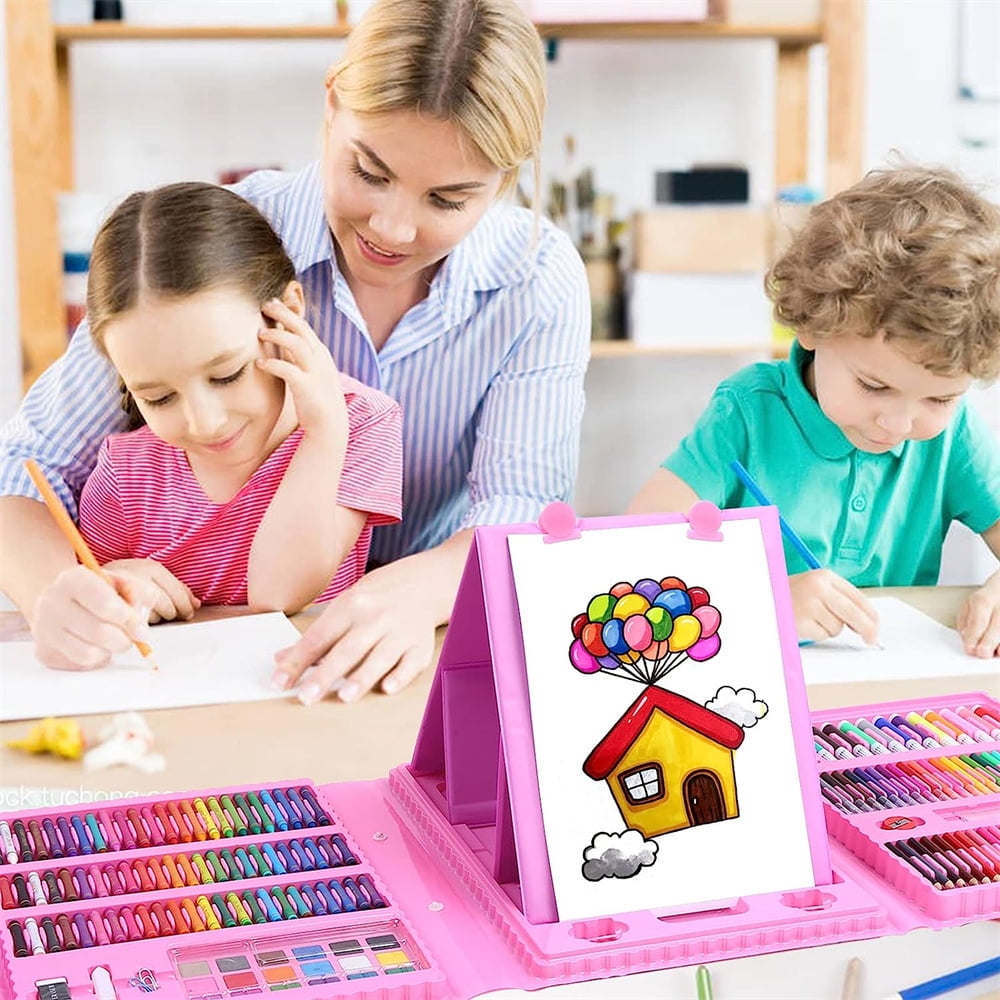Art Kit, Art Supplies Drawing Kits, Arts and Crafts for Kids,Bexikou 208Pcs Gifts Art Set Gifts for Teen Girls Boys 6-8-9-12, Art Set Case with Trifold Easel, Pastels, Crayons, Pencils