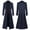 Navy, variant on Mens Coat Gothic Long Trench Coat, Stand Collar Double Breasted Outerwear with Silver Buttons, Vintage Wear