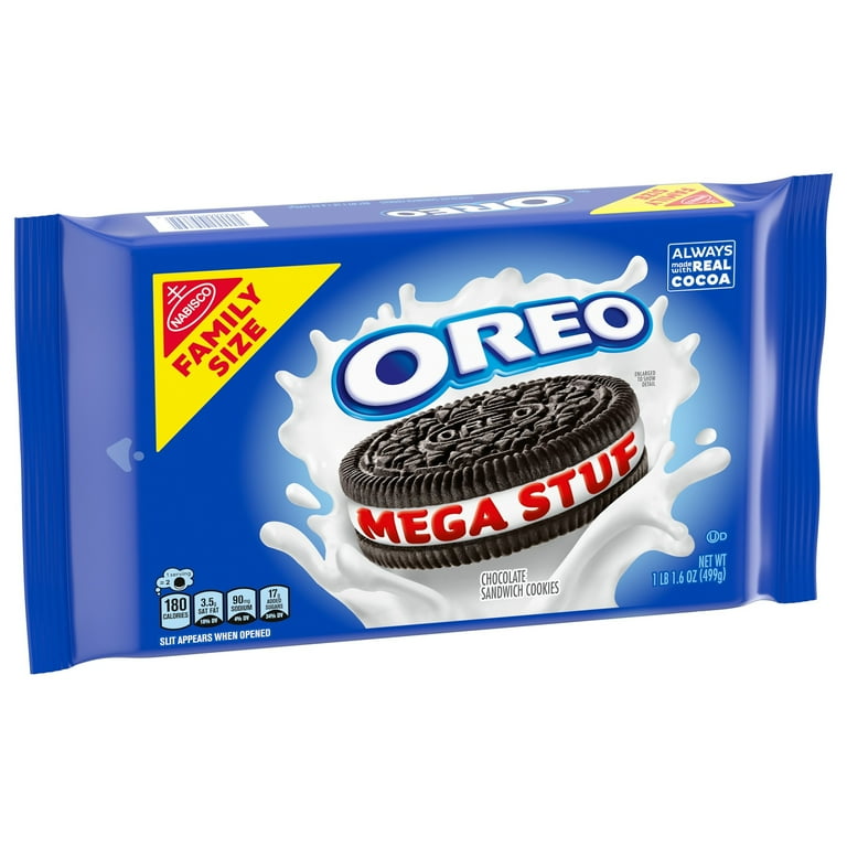 4 pack) OREO Mega Stuf Chocolate Sandwich Cookies, Family Size