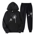 thumbnail image 1 of ameIAEA Ensemble Assorti 2 Pcs pour Femmes Sweat à Capuche Graphique à Manches Longues Pantalon de Jogging à Cordon, 1 of 2