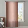 thumbnail image 4 of Chocolate Ombre Sheer Curtains 45 Inches Long, Modern Gradient Abstract Art Light Filering Curtains, Breathable Simi Curtain Privacy Drapes for Kitchen Bathroom Lightweight Small Window Treatment, 4 of 9