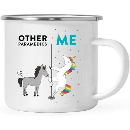 

Andaz Press Funny Quirky 11oz. Stainless Steel Campfire Coffee Tea Mug Thank You Gift Other Paramedics Me Horse Unicorn 1-Pack