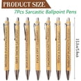 thumbnail image 4 of 2026 Eco-Friendly Bamboo Ballpoint Pens, 7-Pack Natural Wood Barrel Writing Set, Smooth Black Ink for Sustainable Office Use, Biodegradable School Supplies - Light Yellow, 4 of 9