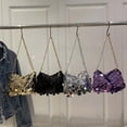 thumbnail image 5 of Women's Sparkly Sequin Crossbody Purse Evening Clutch Handbag Bag with Chain Strap, 5 of 5