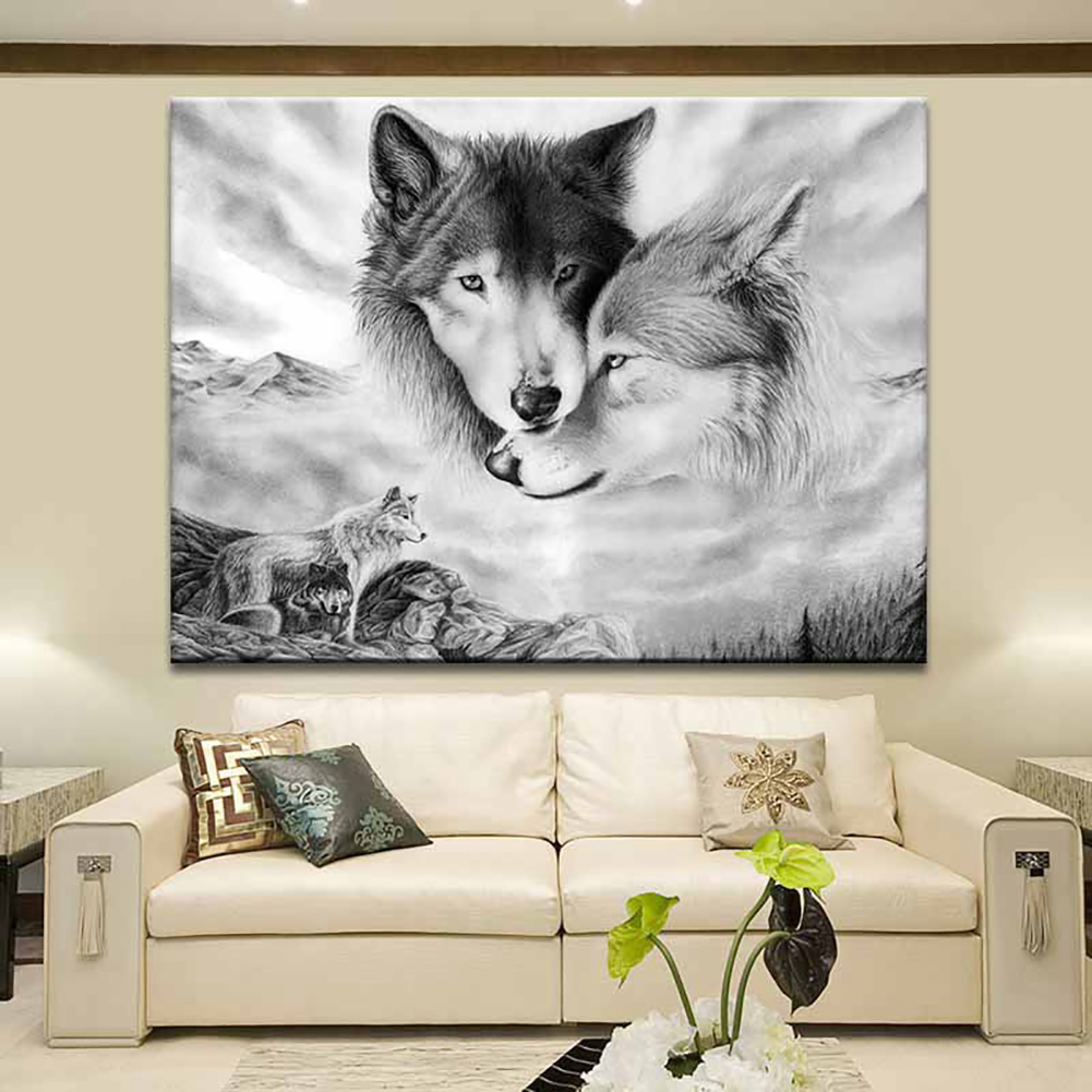 Cheers.US Wolf Poster Unframed Wall Decorative Art Canvas Abstract